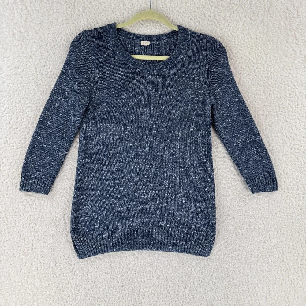 J. Crew Blue Knit Crew Neck Sweater Womens Long‎ Sleeve Pullover Size Small